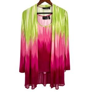 NEW NWOT Attitudes by Renee SMALL Super Stretchy Tropical Beach Blouse Shirt Top